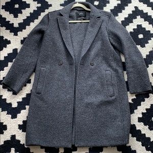 J. Crew Charcoal Gray Boiled Wool Topcoat